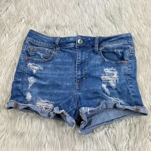 American Eagle Outfitters Women's Hi-Rise Shortie Denim Shorts